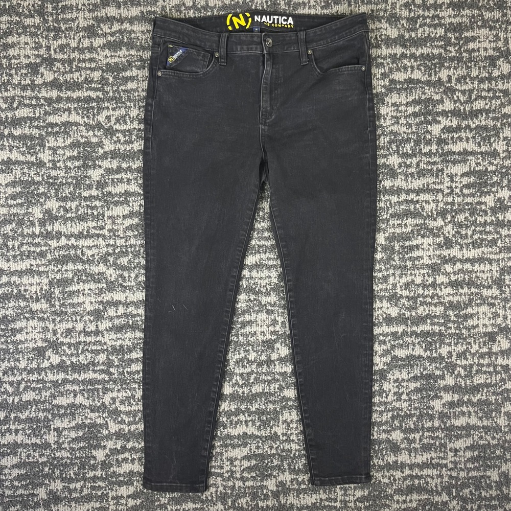 Nautica Jeans Co Skinny Jeans Mens 31 Black Stretch Denim Casual Slim Fit Pants